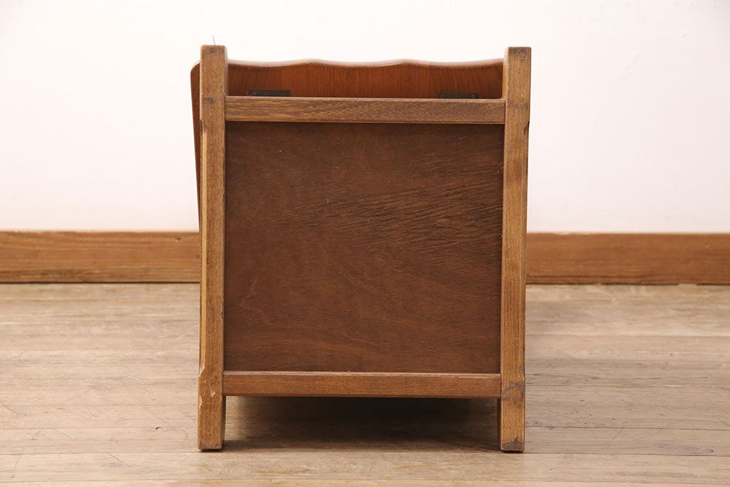 中古　伝統木芸士　石橋武士作　ケヤキ材　上質な和の空間づくりに活躍する1人掛けベンチ(チェア・椅子)(定価7万8千円)(R-050970)