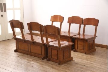 中古　伝統木芸士　石橋武士作　ケヤキ材　上質な和の空間づくりに活躍する1人掛けベンチ(チェア・椅子)(定価7万8千円)(R-050970)