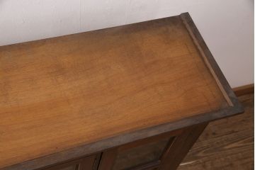 中古　美品　松本民芸家具　脚(台輪)付きリメイク　和モダンな空間づくりにおすすめのサイドボード(収納棚、食器棚、キャビネット)(R-50976)
