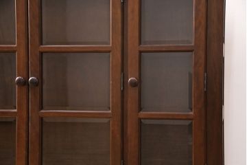 中古　美品　松本民芸家具　脚(台輪)付きリメイク　和モダンな空間づくりにおすすめのサイドボード(収納棚、食器棚、キャビネット)(R-50976)