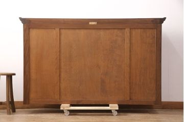 中古　美品　松本民芸家具　脚(台輪)付きリメイク　和モダンな空間づくりにおすすめのサイドボード(収納棚、食器棚、キャビネット)(R-50976)