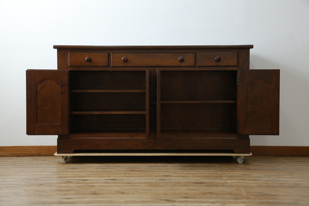 中古　美品　松本民芸家具　和・洋どちらの空間にも合わせやすいシックなサイドボード　(R-050977)