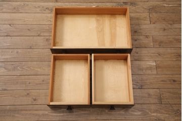 中古　美品　松本民芸家具　和・洋どちらの空間にも合わせやすいシックなサイドボード(収納棚、戸棚、カウンターテーブル、キャビネット)(R-050977)
