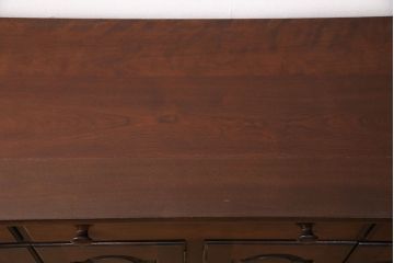 中古　美品　松本民芸家具　和・洋どちらの空間にも合わせやすいシックなサイドボード(収納棚、戸棚、カウンターテーブル、キャビネット)(R-050977)