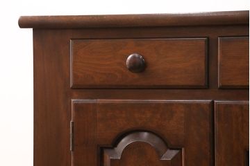 中古　美品　松本民芸家具　和・洋どちらの空間にも合わせやすいシックなサイドボード(収納棚、戸棚、カウンターテーブル、キャビネット)(R-050977)