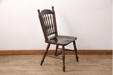 中古　美品　松本民芸家具　クラシカルなダイニングづくりにぴったりの安川式スピンドルチェア(ダイニングチェア、椅子)(R-050985)
