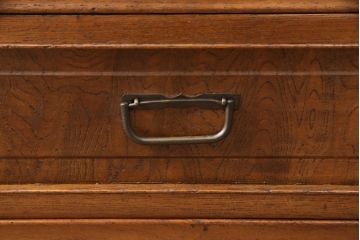 和製アンティーク　京都産　高級品　前面ケヤキ材　豊富な収納と凝ったつくりが魅力!上品な佇まいの茶棚(重ね、茶棚、水屋箪笥、食器棚、キャビネット)(R-050991)