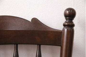 中古　松本民芸家具　16型スピンドルチェア　ゆったりと座れるダイニングチェア(板座チェア、椅子)(R-050993)