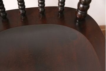 中古　松本民芸家具　16型スピンドルチェア　ゆったりと座れるダイニングチェア(板座チェア、椅子)(R-050993)