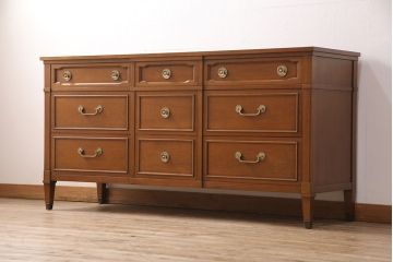 中古　美品　DREXEL HERITAGE(ドレクセルヘリテイジ)　Triune(トライユン)　気品あふれる佇まいが魅力のマホガニー材製サイドボード(チェスト、引き出し)(定価約70万円)(R-050995)
