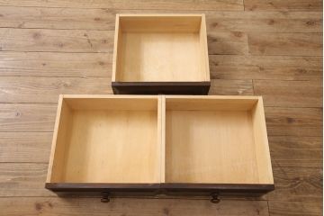 中古　北海道民芸家具　シックな雰囲気が素敵な引き出し付き収納棚(サイドボード)(R-050997)