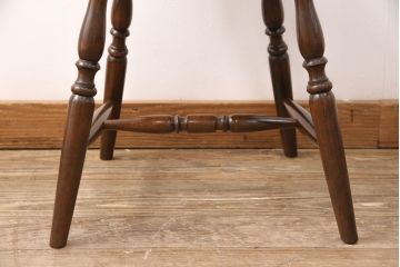 中古　松本民芸家具　挽き物のデザインが美しいSPスピンドルチェア(ダイニングチェア、椅子、板座チェア)(R-050999)