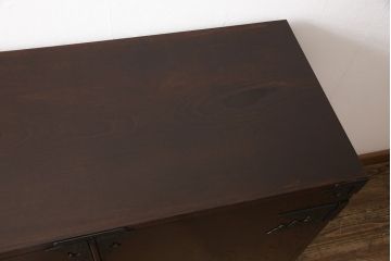 中古　岩谷堂箪笥　台輪付きリメイク　和の趣あふれる衣装盆付きサイドボード(引き出し、着物箪笥、衣装タンス、サイドチェスト、収納棚)(R-051001)