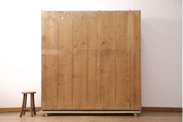 和製アンティーク　レトロな鍵付き!ノスタルジックな雰囲気漂う下駄箱(ロッカー、収納棚、戸棚)(R-051003)