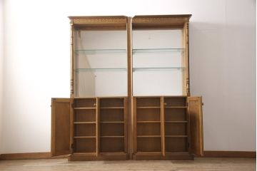 中古　カリモク家具(karimoku)　希少モデル!アンティーク風のバーカウンターセット(収納棚、キャビネット、店舗什器)(R-051007)