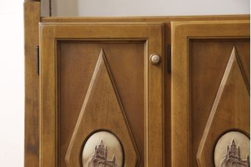 中古　カリモク家具(karimoku)　希少モデル!アンティーク風のバーカウンターセット(収納棚、キャビネット、店舗什器)(R-051007)