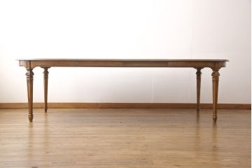 ヴィンテージ家具　DREXEL HERITAGE(ドレクセルヘリテイジ)　Grand Villa(グランドヴィラ)　ウォールナット材　凝った天板のデザインがおしゃれな希少モデルのダイニングテーブル(エクステンションテーブル、パーティーテーブル、4人掛け、6人掛け、ビンテージ)(R-051009)