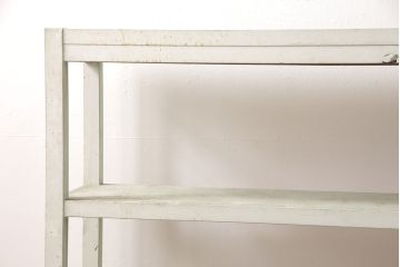 アンティーク家具　昭和初期　爽やかなミントカラーが魅力のオープンラック(飾り棚、陳列棚、飾り台、店舗什器、本棚)(R-051010)
