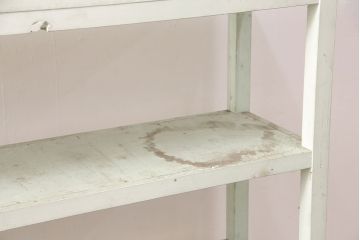 アンティーク家具　昭和初期　爽やかなミントカラーが魅力のオープンラック(飾り棚、陳列棚、飾り台、店舗什器、本棚)(R-051010)