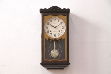 アンティーク時計　精工舎(SEIKOSHA、セイコー)　21DAY　電池式　昭和レトロな雰囲気あふれる柱時計(振り子時計、掛け時計、古時計)(R-051014)