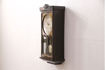 アンティーク時計　精工舎(SEIKOSHA、セイコー)　21DAY　電池式　昭和レトロな雰囲気あふれる柱時計(振り子時計、掛け時計、古時計)(R-051014)
