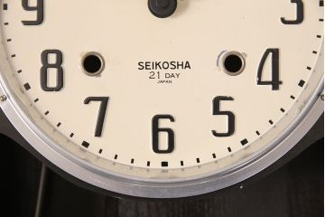 アンティーク時計　精工舎(SEIKOSHA、セイコー)　21DAY　電池式　昭和レトロな雰囲気あふれる柱時計(振り子時計、掛け時計、古時計)(R-051014)