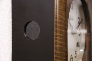 アンティーク時計　昭和中期　Meiji(明治時計社)　ゼンマイ式　クラシカルな雰囲気溢れる大振りの掛け時計(振り子時計、柱時計、古時計)(R-051016)