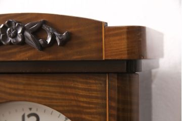 アンティーク時計　昭和中期　Meiji(明治時計社)　ゼンマイ式　クラシカルな雰囲気溢れる大振りの掛け時計(振り子時計、柱時計、古時計)(R-051016)