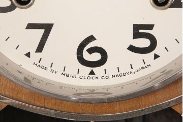 アンティーク時計　昭和中期　Meiji(明治時計社)　ゼンマイ式　クラシカルな雰囲気溢れる大振りの掛け時計(振り子時計、柱時計、古時計)(R-051016)
