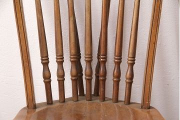 和製ヴィンテージ　秋田木工　温かい空間づくりに活躍するスティックバックチェア2脚セット(ダイニングチェア、椅子、ビンテージ)(R-051018)