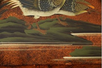 ヴィンテージ家具　繊細な絵柄が目を引くシノワズリ様式のサイドボード(リビングボード、引き出し、収納棚、ビンテージ)(R-051038)