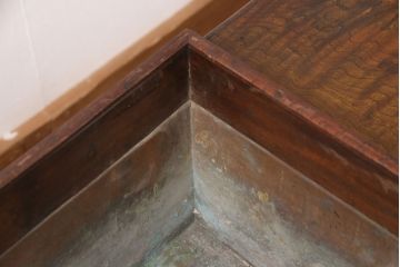 和製アンティーク　希少な玉杢模様が美しい味わいのある長火鉢(木製火鉢、囲炉裏)(R-051042)