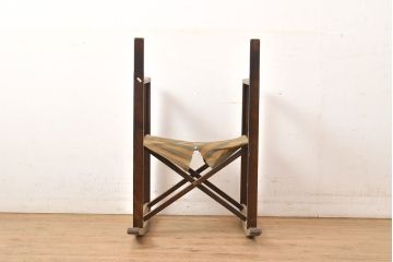 アンティーク家具　和モダン　日本楽器・山葉(ヤマハ)文化椅子　折り畳み式ロッキングチェア(椅子、折りたたみ式チェア)(R-051047)
