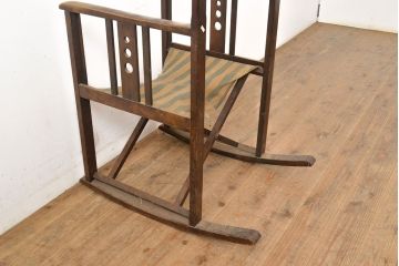 アンティーク家具　和モダン　日本楽器・山葉(ヤマハ)文化椅子　折り畳み式ロッキングチェア(椅子、折りたたみ式チェア)(R-051047)