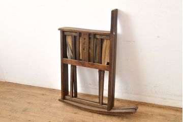 アンティーク家具　和モダン　日本楽器・山葉(ヤマハ)文化椅子　折り畳み式ロッキングチェア(椅子、折りたたみ式チェア)(R-051047)