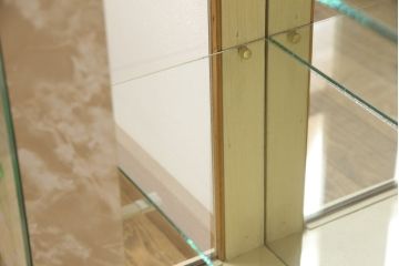 イギリスヴィンテージ　希少品!バラの絵柄が女性らしい可憐さを演出するガラスケース(陳列棚、ショーケース、キャビネット、ビンテージ)(R-051048)