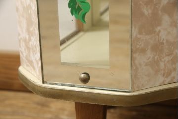 イギリスヴィンテージ　希少品!バラの絵柄が女性らしい可憐さを演出するガラスケース(陳列棚、ショーケース、キャビネット、ビンテージ)(R-051048)