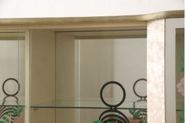 イギリスヴィンテージ　希少品!バラの絵柄が女性らしい可憐さを演出するガラスケース(陳列棚、ショーケース、キャビネット、ビンテージ)(R-051048)