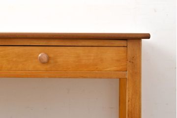 イギリスヴィンテージ　どんなお部屋にも合うシンプルデザイン!チーク材の色味が素敵なデスク(平机、在宅ワーク、在宅用テーブル、作業台、ビンテージ)(R-051049)