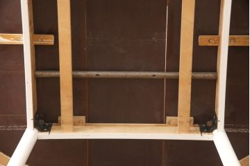 北欧ヴィンテージ　明るいカラーが和やかな空間を演出するエクステンションテーブル(ダイニングテーブル、ラウンドテーブル、食卓、ビンテージ)(R-051050)