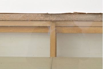 和製アンティーク　ナラ材の木肌がぬくもりを感じさせる、レトロなガラスケース(ショーケース、陳列棚、店舗什器)(R-051054)