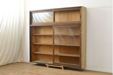 アンティーク家具　昭和中期　脚(台輪)付きリメイク　店舗什器としてもおすすめ!たっぷり収納できるキャビネット(収納棚、戸棚、飾り棚)(R-051057)