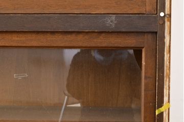 アンティーク家具　昭和中期　脚(台輪)付きリメイク　店舗什器としてもおすすめ!たっぷり収納できるキャビネット(収納棚、戸棚、飾り棚)(R-051057)