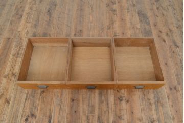 アンティーク家具　昭和中期　ラワン材　たっぷり収納できる!素朴な木の風合いが味わい深い重ね収納棚(キャビネット、飾り棚、陳列棚、店舗什器)(R-051058)
