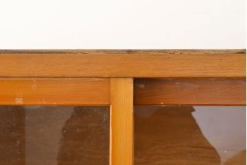 アンティーク家具　昭和中期　ラワン材　たっぷり収納できる!素朴な木の風合いが味わい深い重ね収納棚(キャビネット、飾り棚、陳列棚、店舗什器)(R-051058)