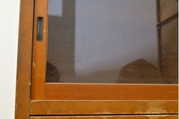 アンティーク家具　昭和中期　ラワン材　たっぷり収納できる!素朴な木の風合いが味わい深い重ね収納棚(キャビネット、飾り棚、陳列棚、店舗什器)(R-051058)