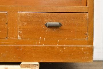 アンティーク家具　昭和中期　ラワン材　たっぷり収納できる!素朴な木の風合いが味わい深い重ね収納棚(キャビネット、飾り棚、陳列棚、店舗什器)(R-051058)