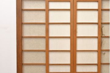 アンティーク建具　小さな障子が付いた猫間障子戸4枚セット(引き戸、建具)(R-051064)