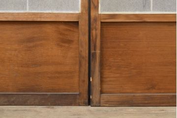 アンティーク建具　小さな障子が付いた猫間障子戸4枚セット(引き戸、建具)(R-051064)