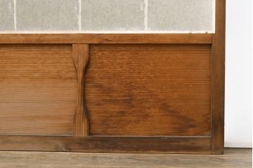 アンティーク建具　小さな障子が付いた猫間障子戸4枚セット(引き戸、建具)(R-051064)